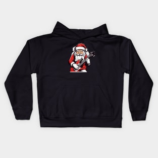 Santa Claus Music Guitar Kids Hoodie